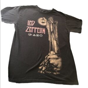 VTG 90’s Led Zeppelin Black Tee Rock Band Shirt Size S